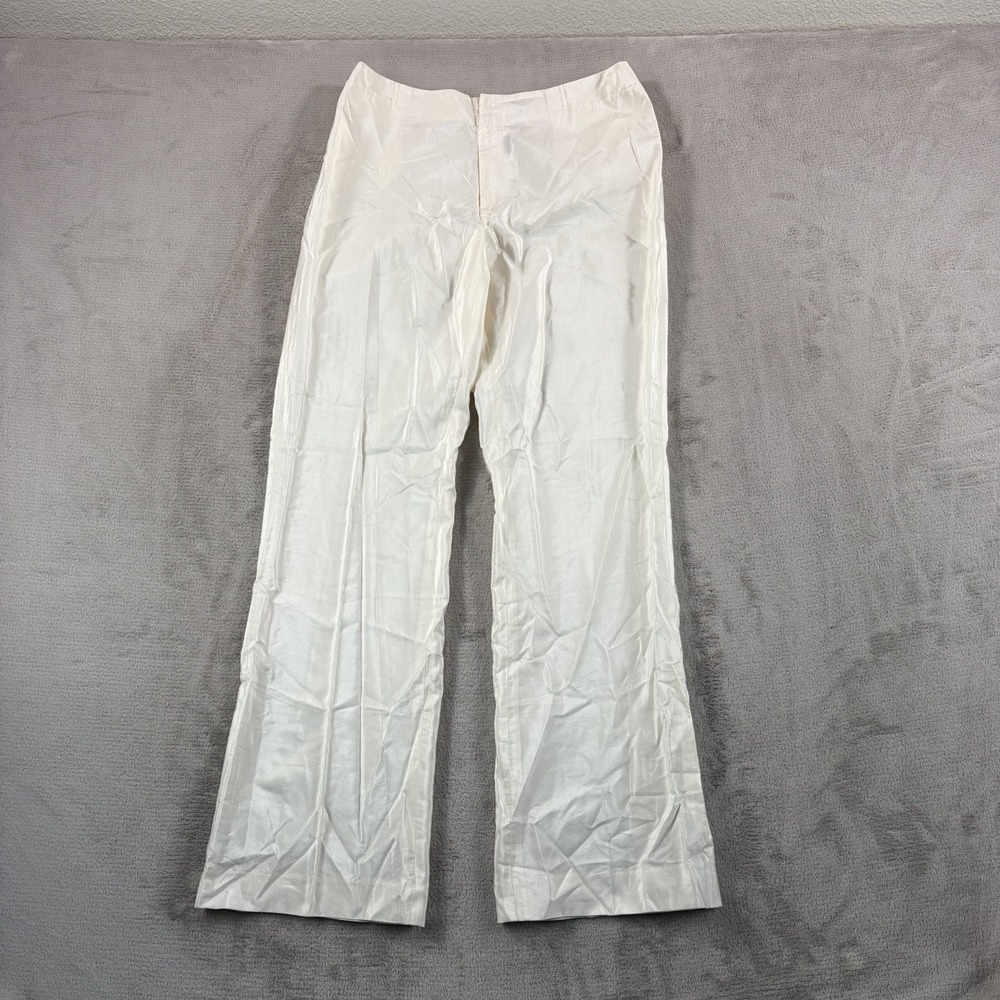 Ralph Lauren Black Label Silkโ Dress Wide Leg Pants in Ivory Women 31x31 $698.00